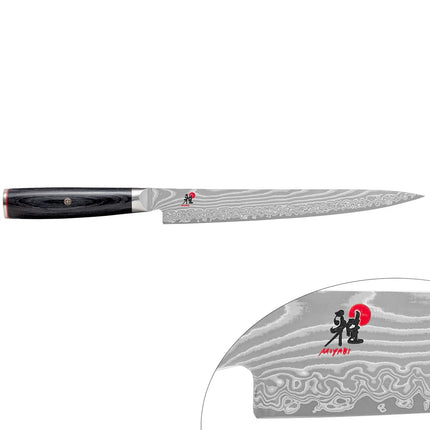 MIYABI | 5000 FC-D Sujihiki Slicing Knife – 240 mm blade - FC61 steel - 48-layer Damascus - precision meat & ham slicing