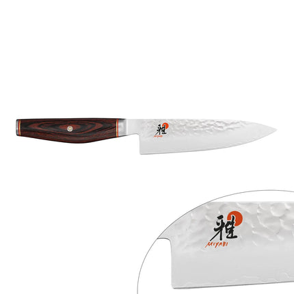 MIYABI | 6000 MCT Gyuto Chef's Knife 160 mm – Plain Edge - Pakka Wood Handle - Made in Japan
