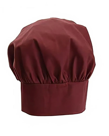 Mũ Đầu Bếp Điều Chỉnh Winco CH-13BG Cao 33cm Khóa Dán Velcro - Poly/Cotton, Đỏ Booc-Đô