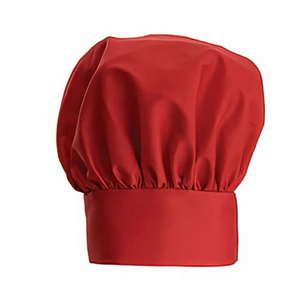 Mũ Đầu Bếp Điều Chỉnh Winco CH-13RD Cao 33 cm Kèm Khóa Dán - Poly/Cotton, Màu Đỏ