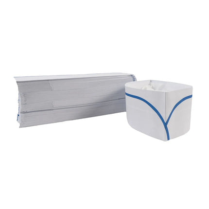 Mũ Lưỡi Trai Đầu Bếp Dùng Một Lần Rofson 100-B Bằng Giấy Màu Trắng Sọc Xanh Cao 22.9 cm