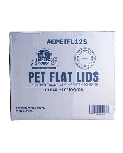 Nắp Phẳng Có Khe Cắm Ống Hút Cho Ly PET 355 ml Squat, 473 ml, 591 ml & 710 ml Empress EPETFL12S