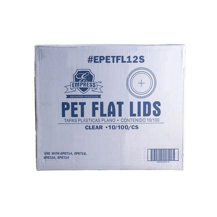 Nắp Phẳng Có Khe Cắm Ống Hút Cho Ly PET 355 ml Squat, 473 ml, 591 ml & 710 ml Empress EPETFL12S