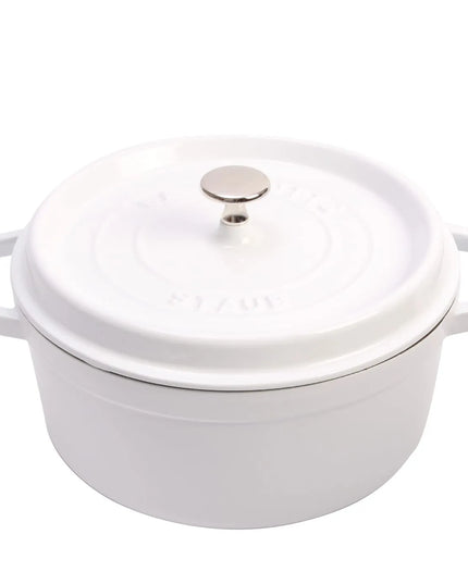 Nồi Cocotte Gang Tráng Men Staub 1004216 5.2 l Nắp Đậy, Trắng