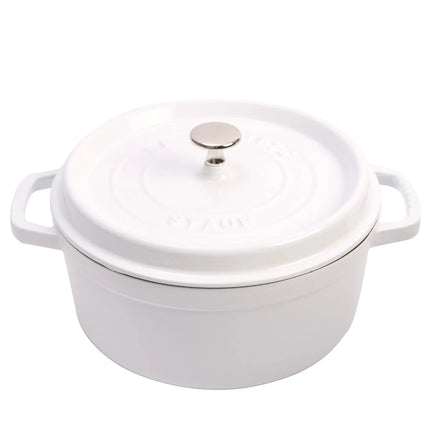Nồi Cocotte Gang Tráng Men Staub 1004216 5.2 l Nắp Đậy, Trắng