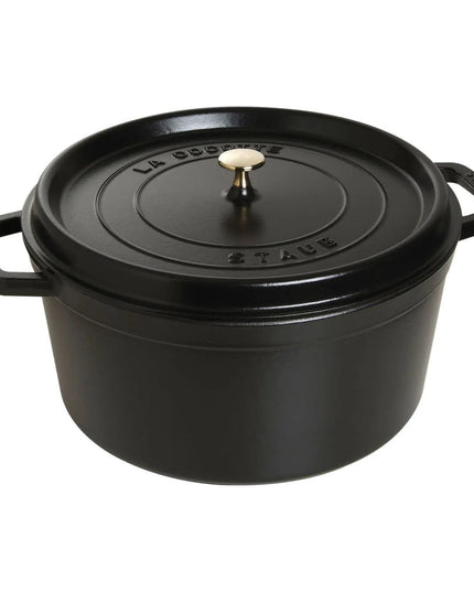 Nồi Cocotte Gang Tráng Men Staub 1004315 12.5 l Nắp Đậy, Đen Nhám