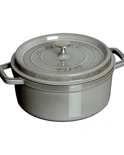 Nồi Cocotte Mini Staub 1004047 Gang Tráng Men Graphite Gray 18.8 cm x 12.7 cm 710 ml