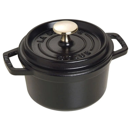 Nồi Cocotte Mini Staub 1004049 Gang Tráng Men Bề Mặt Nhám Đen 18.8 cm x 12.7 cm 710 ml