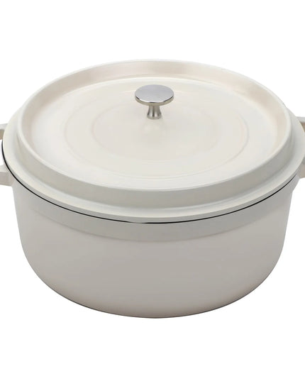 Nồi Dutch Oven Nhôm Tráng Gốm GET CA-007-AWH/BK/CC 6.1 lít Trắng Cổ Điển