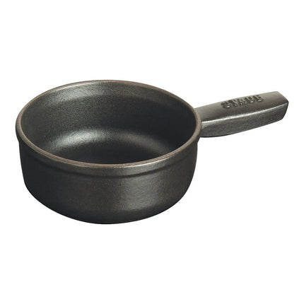 Nồi Fondue Phô Mai Staub 1004144 12 cm Gang Tráng Men Đen Nhám 355 ml