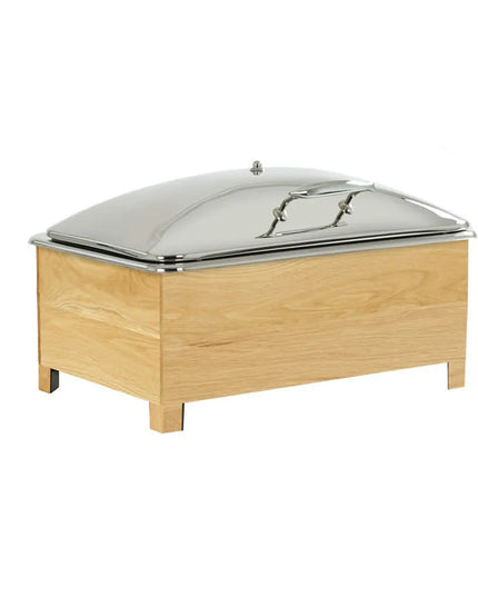Nồi Hâm Nóng Cỡ Đầy Cal-Mil 23143-21 Nắp Bản Lề Đốt Cồn Gỗ Sồi