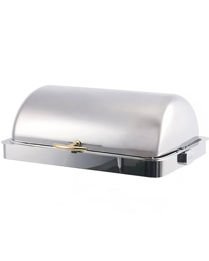 Nồi Hâm Nóng Thức Ăn Âm Bàn Spring USA 2546-697A 9.3 lít Nắp Cuốn Thép Không Gỉ Viền Vàng 110 120v