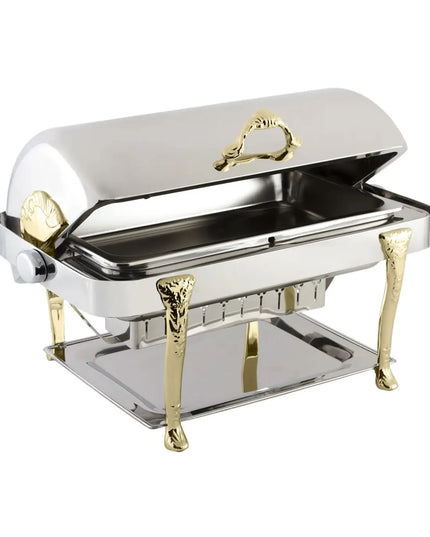 Nồi Hâm Nóng Thức Ăn Chữ Nhật Bon Chef 17040 7.6 l Elite Nắp Cuốn Thép Không Gỉ