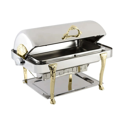 Nồi Hâm Nóng Thức Ăn Chữ Nhật Bon Chef 17040 7.6 l Elite Nắp Cuốn Thép Không Gỉ