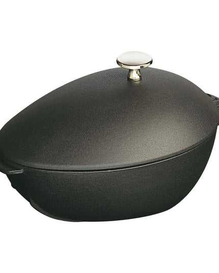 Nồi Hấp Trai Gang Tráng Men Staub 1004071 1.9 lít Bề Mặt Nhám Đen