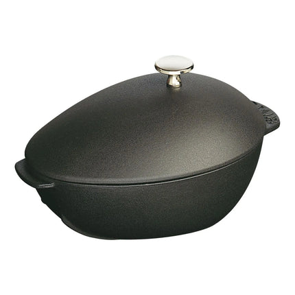 Nồi Hấp Trai Gang Tráng Men Staub 1004071 1.9 lít Bề Mặt Nhám Đen