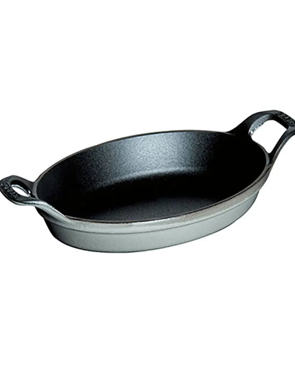 Nồi Oval Mini Staub 1004098 Gang Đúc Tráng Men Xám Graphite 240 ml