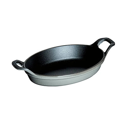Nồi Oval Mini Staub 1004098 Gang Đúc Tráng Men Xám Graphite 240 ml