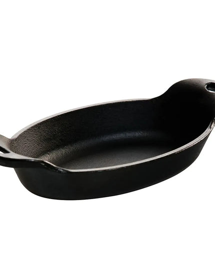 Nồi Phục Vụ Oval Mini Lodge HMSOV Gang Đúc Đen Có Tay Cầm 266 ml