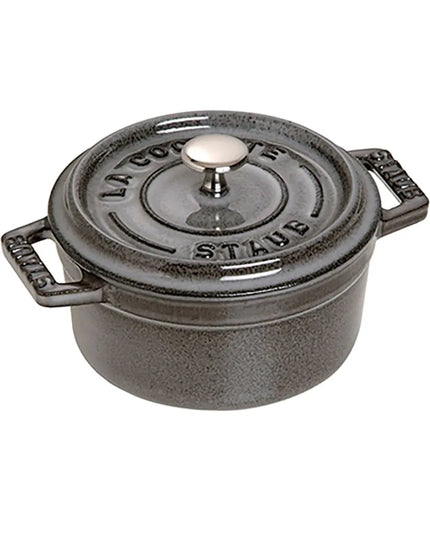 Nồi Tròn Mini La Cocotte Staub 1003179 Gang Tráng Men Graphite Grey 250 ml