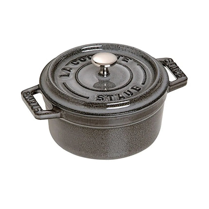 Nồi Tròn Mini La Cocotte Staub 1003179 Gang Tráng Men Graphite Grey 250 ml