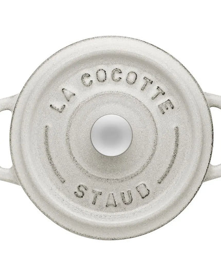 Nồi Tròn Mini La Cocotte Staub 1003431 Gang Tráng Men White Truffle 250 ml