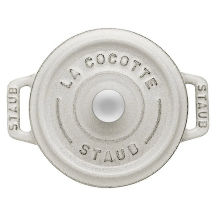 Nồi Tròn Mini La Cocotte Staub 1003431 Gang Tráng Men White Truffle 250 ml