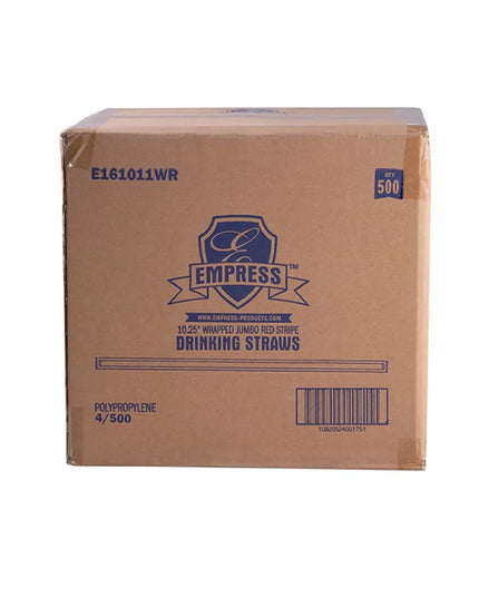 Ống Hút Cỡ Lớn Empress 26 cm - Bọc Giấy, Sọc Đỏ/Trắng (E161011WR (42020))