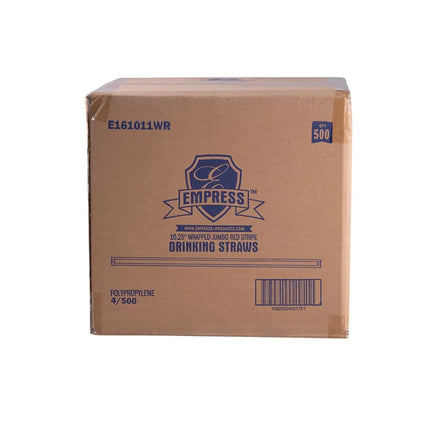 Ống Hút Cỡ Lớn Empress 26 cm - Bọc Giấy, Sọc Đỏ/Trắng (E161011WR (42020))