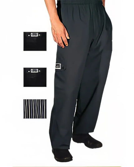 Quần Bếp Cargo Chef Revival P024BK-3X Cỡ 3XL - Màu Đen, Vải Poly-Cotton