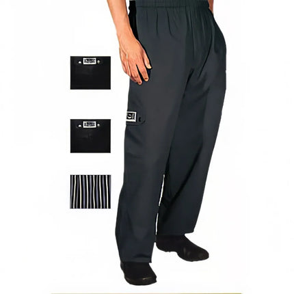 Quần Bếp Cargo Chef Revival P024BK-3X Cỡ 3XL - Màu Đen, Vải Poly-Cotton