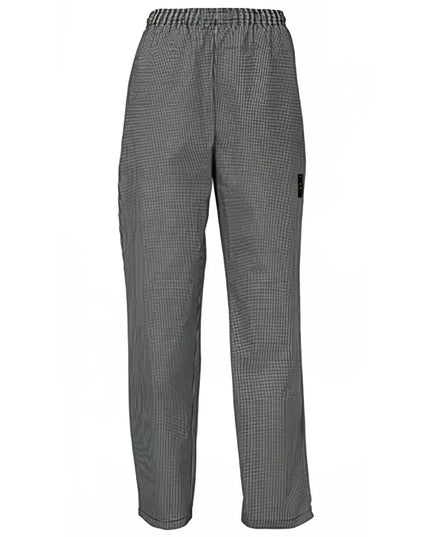 Quần Đầu Bếp Newbury Winco UNF-4KS Lưng Thun & Dây Rút - Poly/Cotton, Họa Tiết Răng Chó, Cỡ Nhỏ