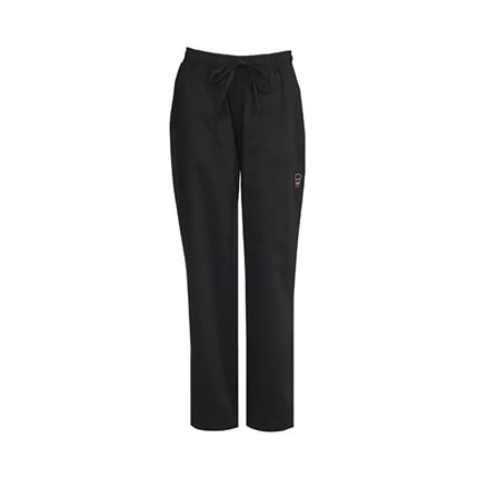 Quần Đầu Bếp Nữ Briley Winco UNF-8KS Lưng Thun & Dây Rút - Poly/Cotton, Đen, Cỡ Nhỏ