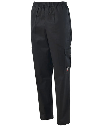 Quần Đầu Bếp Túi Hộp Winco UNF-11KXS Lưng Thun & Dây Rút - Poly/Cotton, Đen, Cỡ X-Small