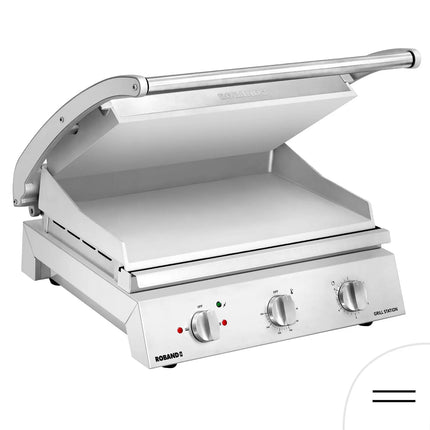 ROBAND | Commercial Contact Grill - Heavy Duty Panini Press PREMIUM – 560×275 mm – 3.12 kW – Smooth Top & Bottom Plates