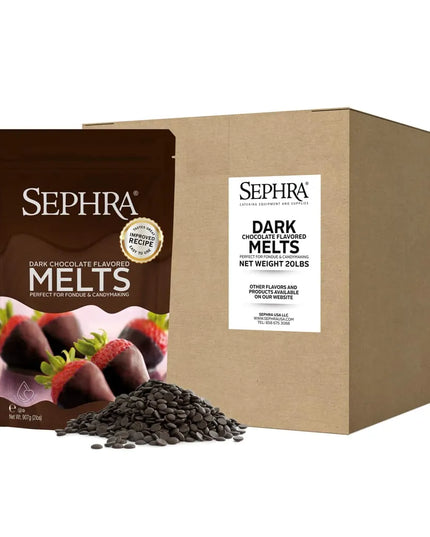 Socola Đen Tan Chảy Sephra 28007 Sẵn Dùng Cho Máy Phun, Đông Cứng Nhanh, Bộ 10 Túi 0.91 kg