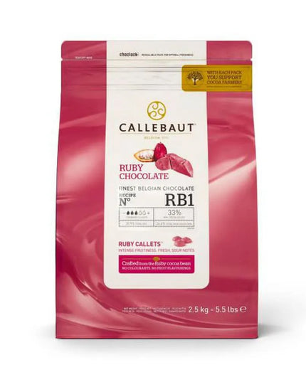 Socola Ruby Bỉ Callebaut® Tan Chảy Sephra CHR-R36RB12-US-U75-C Sẵn Dùng Cho Máy Phun, Túi 2.49 kg