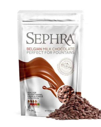 Socola Sữa Couverture Bỉ Fondue Sephra 20002 Sẵn Dùng Cho Máy Phun, Túi 0.91 kg