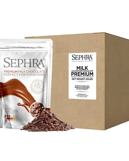 Socola Sữa Fondue Cao Cấp Sephra 28005 Sẵn Dùng Cho Máy Phun, Bộ 10 Túi 0.91 kg