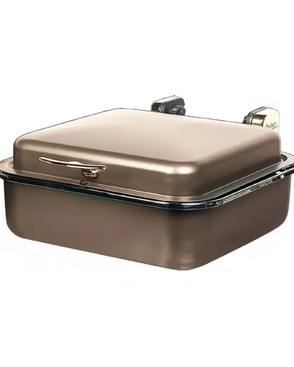 Spring USA 2384-597 6 qt Rectangular Induction Chafer - Solid Top, Bronze w/ Gold Accents