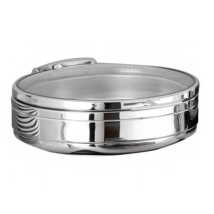 Spring USA 2572-6/38 6 qt Round Induction Chafer - Lift Off Glass Lid, Stainless Steel