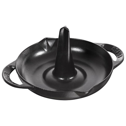 STAUB | Cast Iron Chicken Roaster – Ø 24 cm - Black - Dual Pour Spouts, Oven to 260°C