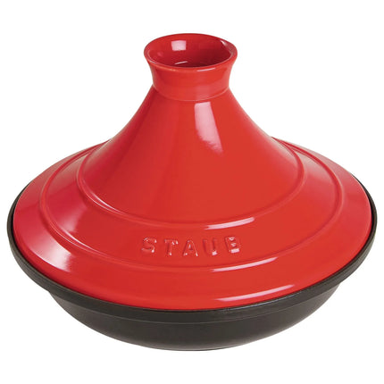STAUB | Cast Iron Tajine – Ø 28 cm - Cherry Red - Matte Black Interior, Oven to 240°C