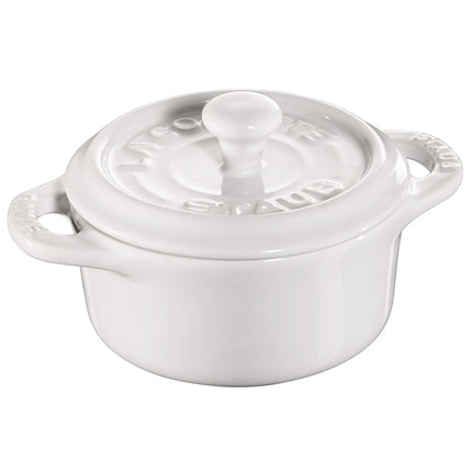 STAUB| Ceramic Mini Cocotte, Round – White - Ø 100 mm - Enamelled - Induction-Compatible