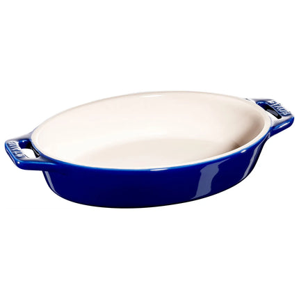 STAUB| Ceramic Oval Baking Dish – Dark Blue - 170 mm - Ergonomic Handles - Stackable