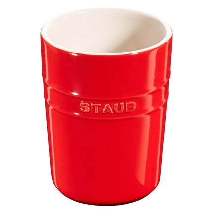 STAUB| Ceramic Utensil Holder – Cherry Red - Ø 110 mm - With Silicone Mat