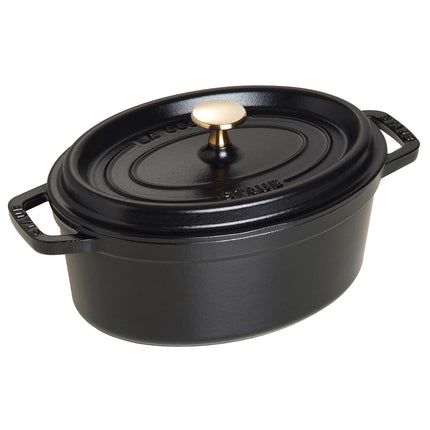 STAUB | Cocotte Oval Enamelled Cast Iron Casserole Dish – 230 mm Oval – Black