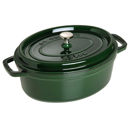 STAUB | Cocotte Oval Enamelled Cast Iron Casserole Dish – 290 mm Oval – Basil Green