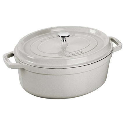 STAUB | Cocotte Oval Enamelled Cast Iron Casserole Dish – 290 mm Oval – White Truffle