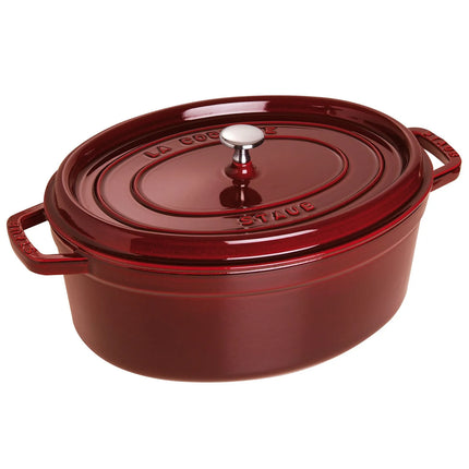 STAUB | Cocotte Oval Enamelled Cast Iron Casserole Dish – 310 mm Oval – Grenadine Red